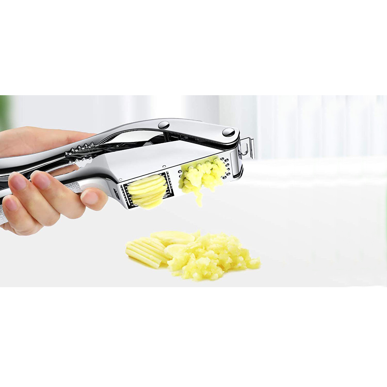 High quality kitchen stainless steel ginger crusher peeler squeezer garlic press garlic mincer set