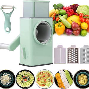 Kitchen 4 in 1 mandoline vegetable cutter salad chopper ginger slicer machine food grinder manual Drum Rotary Cheese Grater