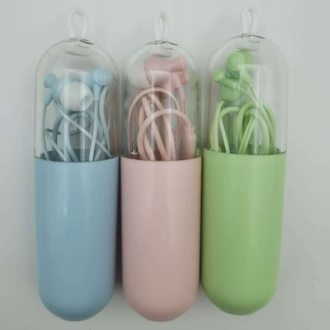 cute  wired transparent retail package  earphone headphones headset  earphone macaron