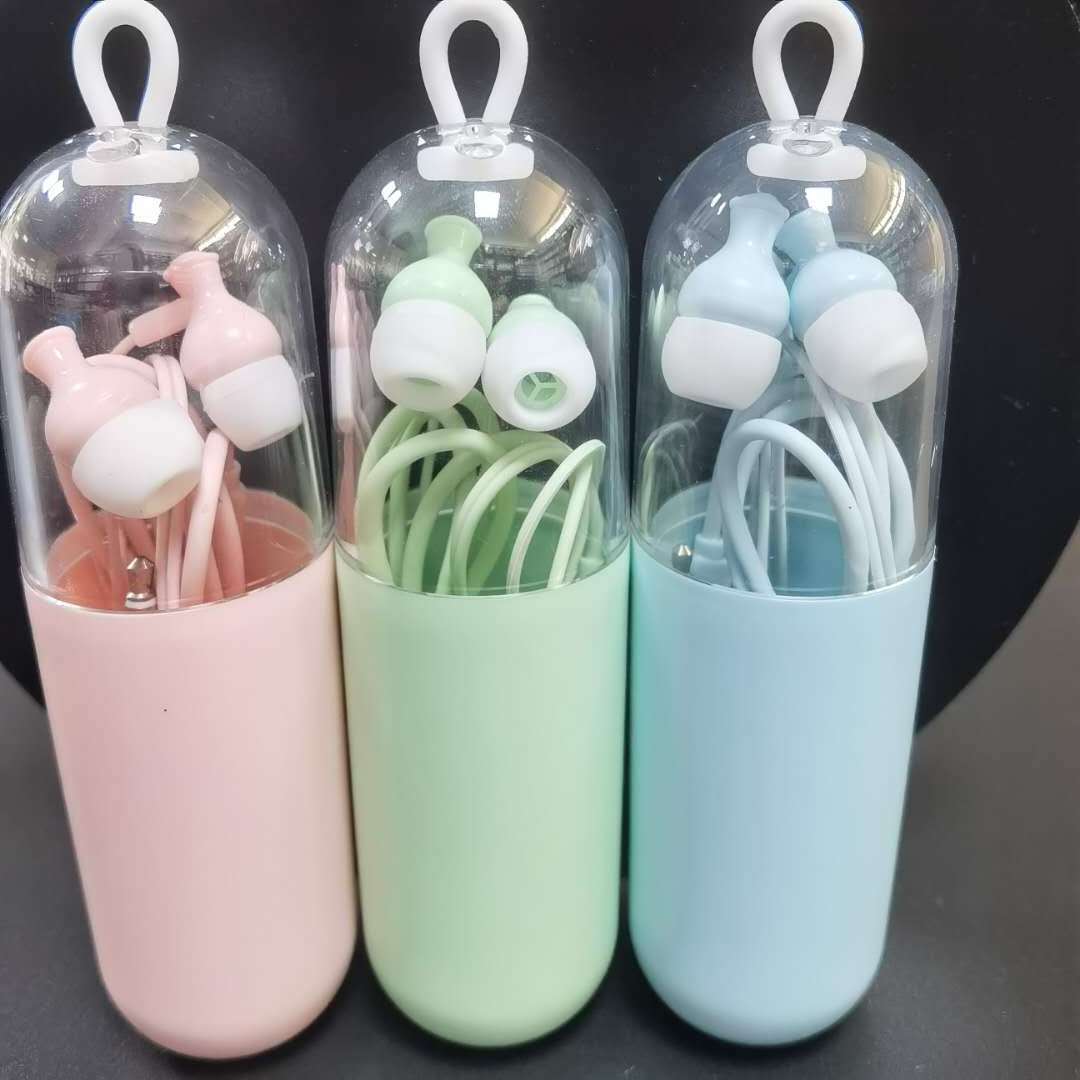 cute  wired transparent retail package  earphone headphones headset  earphone macaron