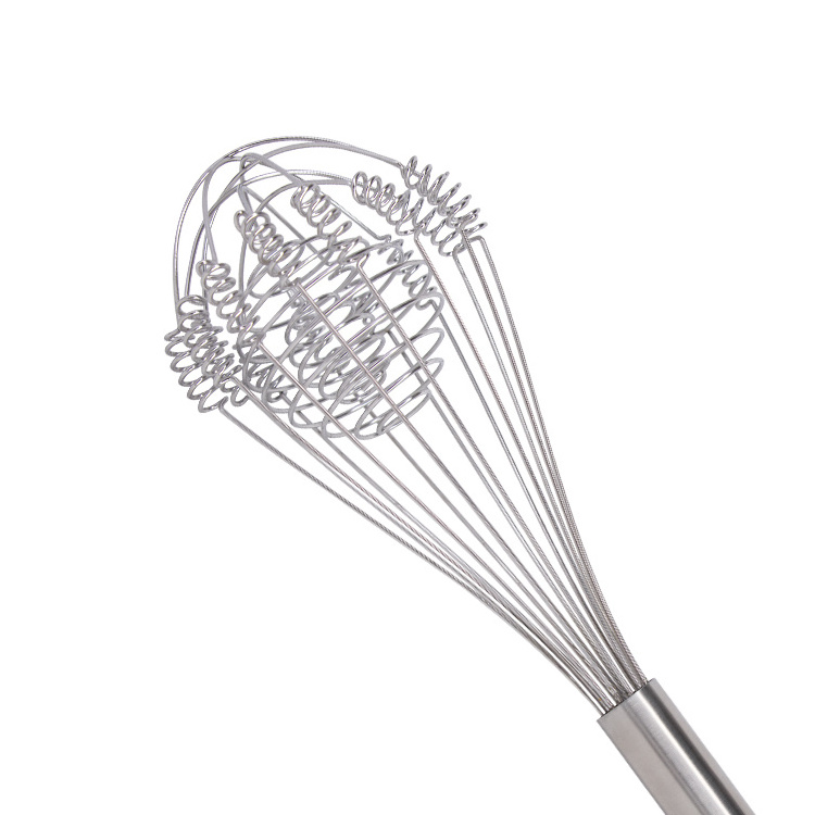 steel Whisk kitchen utensils egg beater Manual egg whisk with spring wire high efficiency whisk