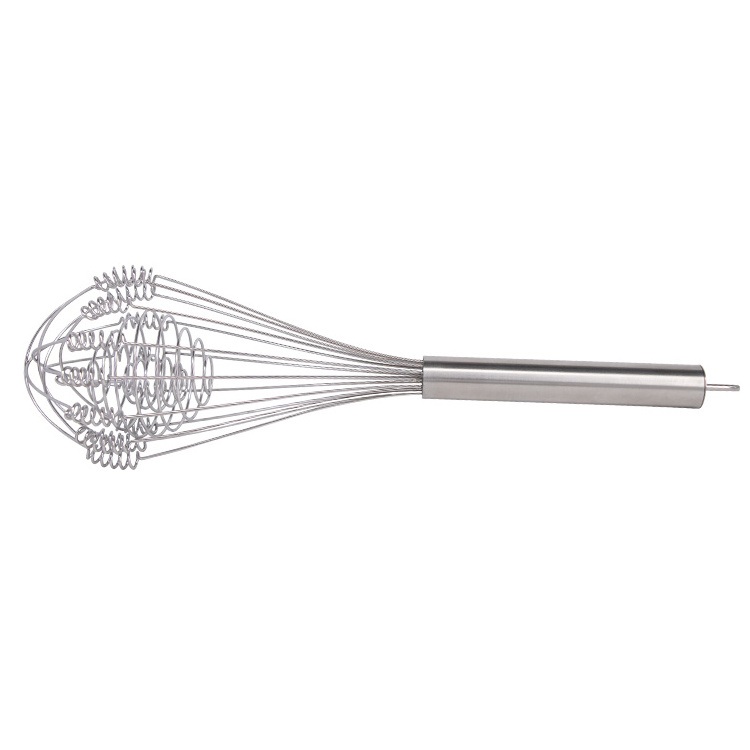 steel Whisk kitchen utensils egg beater Manual egg whisk with spring wire high efficiency whisk