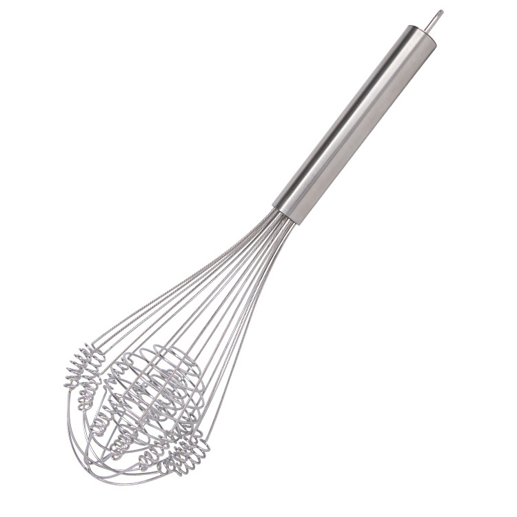 steel Whisk kitchen utensils egg beater Manual egg whisk with spring wire high efficiency whisk