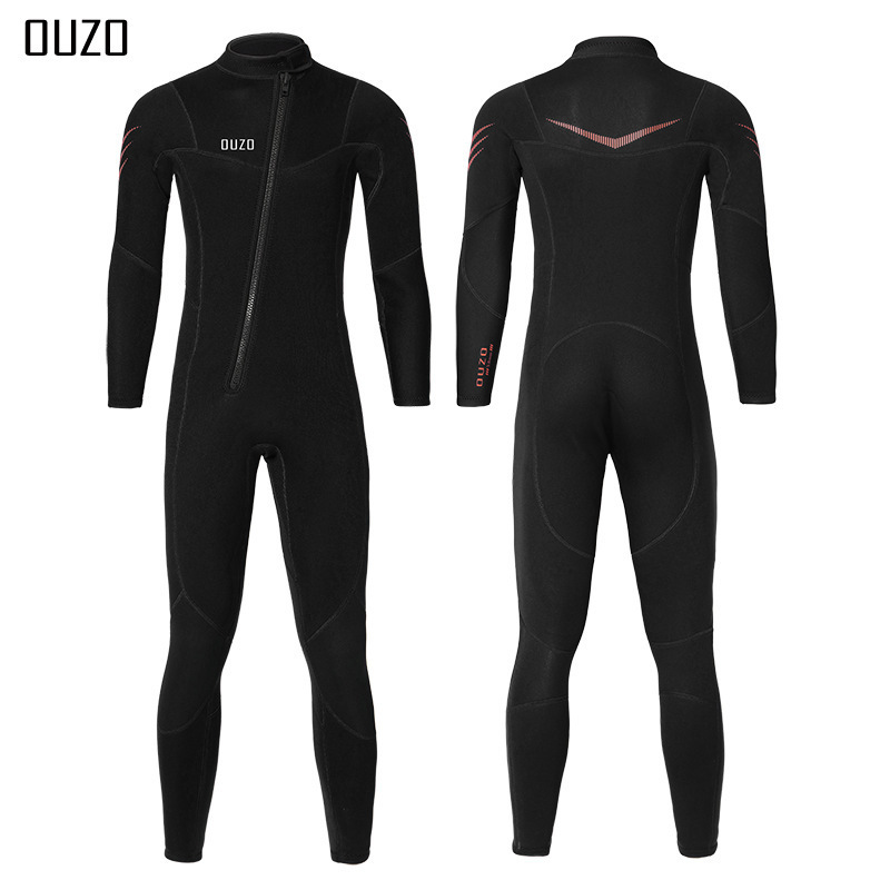 Men 3mm Neoprene Wetsuits One Piece Long Sleeve Couple Surf Dive Wear Hoodless Back Zip Surfing Scuba Diving Suit