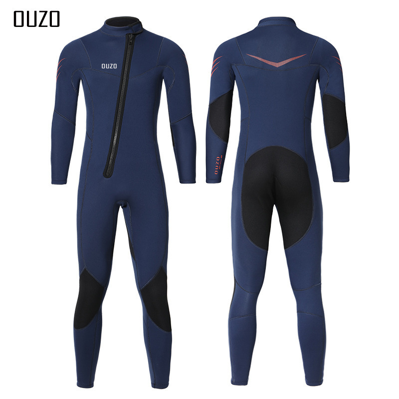 Men 3mm Neoprene Wetsuits One Piece Long Sleeve Couple Surf Dive Wear Hoodless Back Zip Surfing Scuba Diving Suit