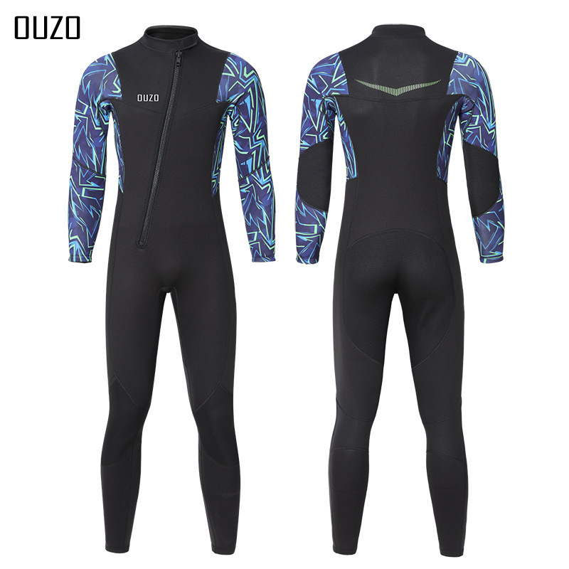 Men 3mm Neoprene Wetsuits One Piece Long Sleeve Couple Surf Dive Wear Hoodless Back Zip Surfing Scuba Diving Suit