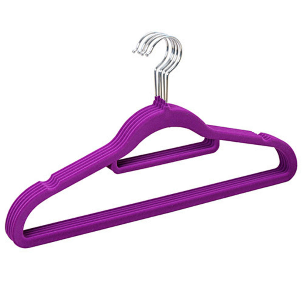 XIQI High Quality Space Saving Velvet Clothes Hook Flocked Velvet Shirt Coat Kids Clothes Hangers Velvet