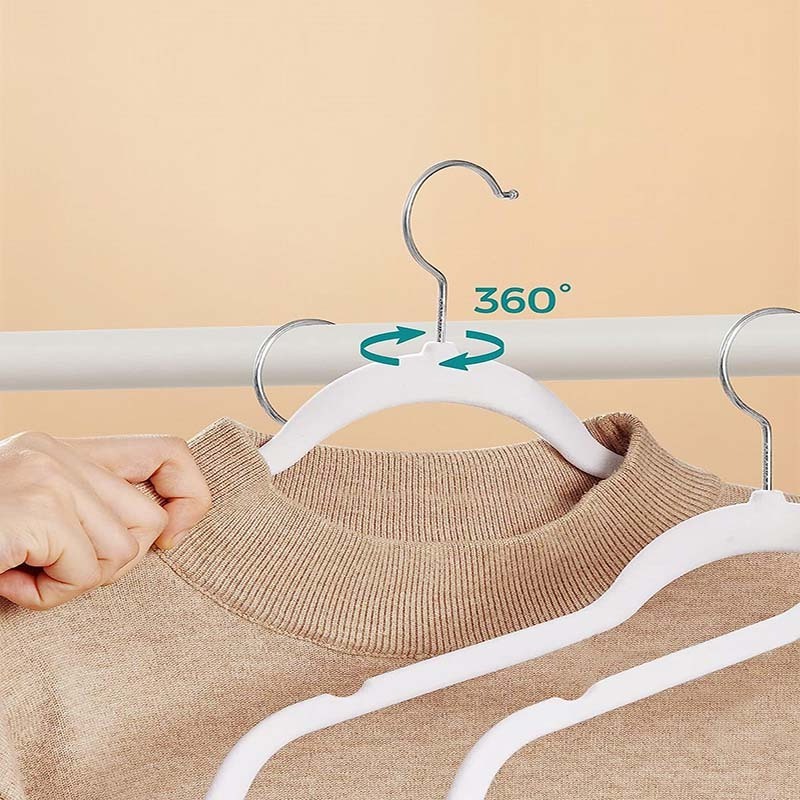 XIQI Non-slip Laundry Velvet Clothes Hangers  with 360 Rotating Hook