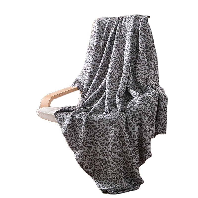 Wholesale Nordic Cotton American Leopard Knitted Wool Blanket