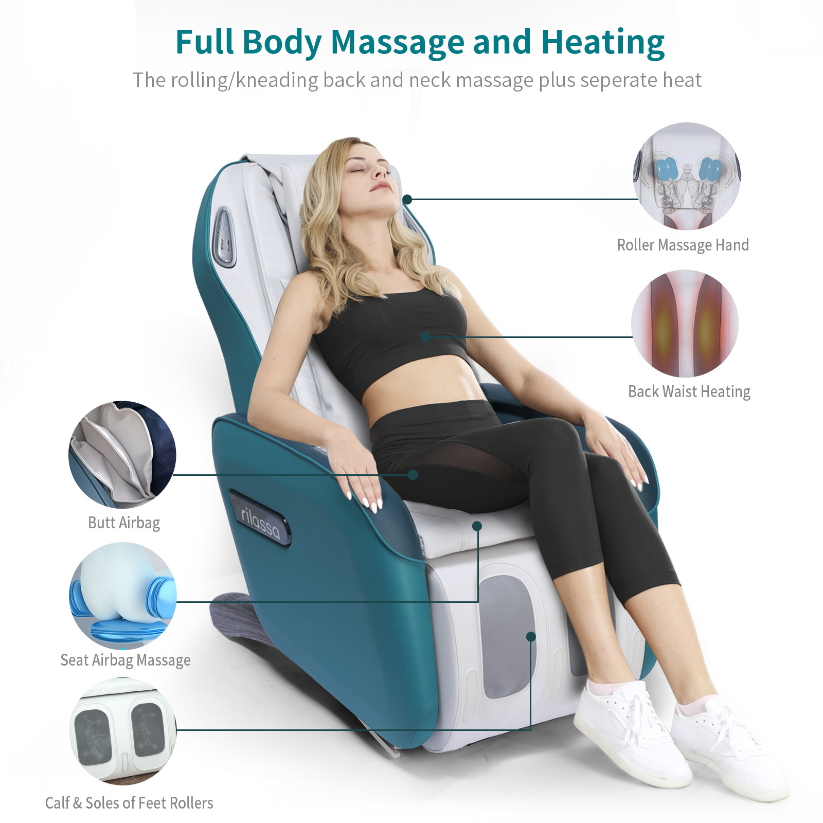 Full Body Healthcare Massager With Foot Roller Sl Shape 3D 4D Zero Gravity Recliner Massage Seat Capsule Chairs