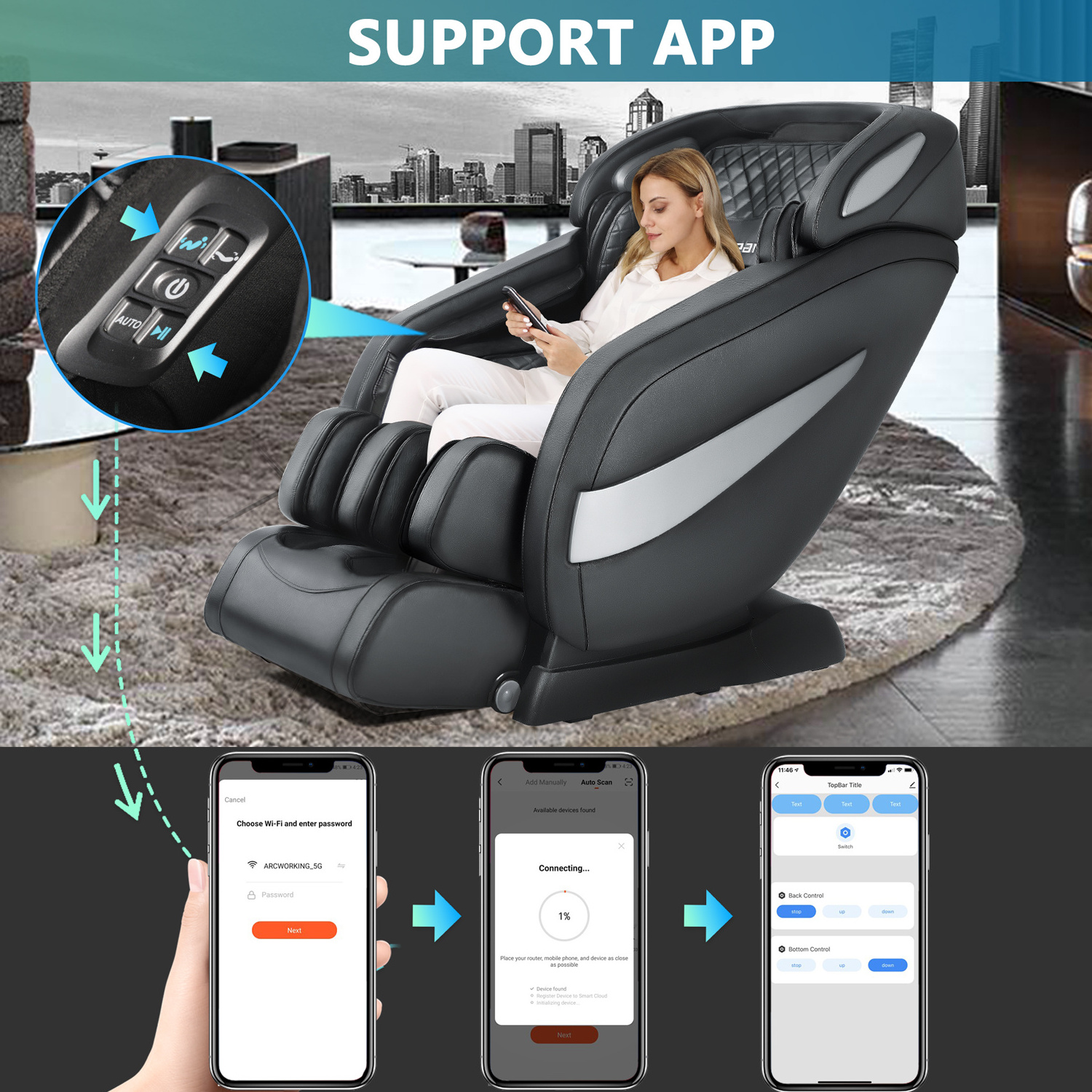 SL Track body luxury zero gravity sofa massage chair 4d Massage chair