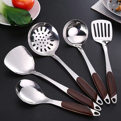 kitchen utensils set soup ladle ustensiles de cuisine en inox stainless steel kitchen cooking utensils sets with plastic handle