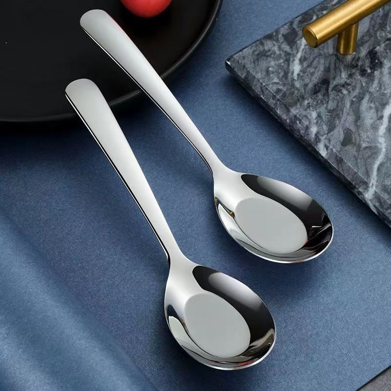 In stock korea dinner spoon stainless steel cucharas para servir acero inoxidable spoon set stainless steel for home restaurant