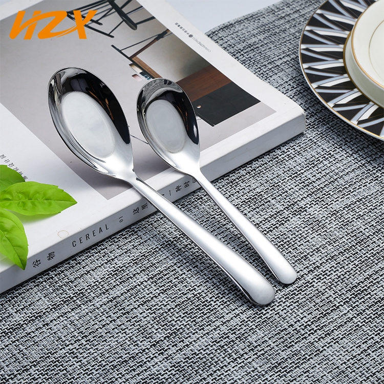 In stock korea dinner spoon stainless steel cucharas para servir acero inoxidable spoon set stainless steel for home restaurant