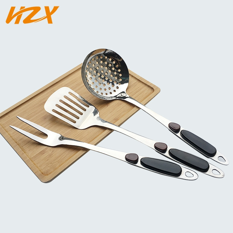 Jieyang housewares kitchenware 6pcs stainless steel cooking utensils kitchen accessories kitchen tools set ladle skimmer turner