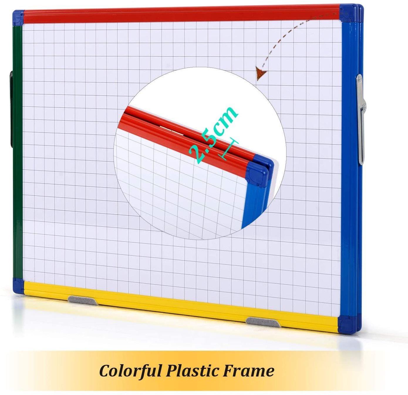 Customized Wholesales Dry Erase Magic Magnetic Desk Mini Double Sided Removable Whiteboard With Grid Lines