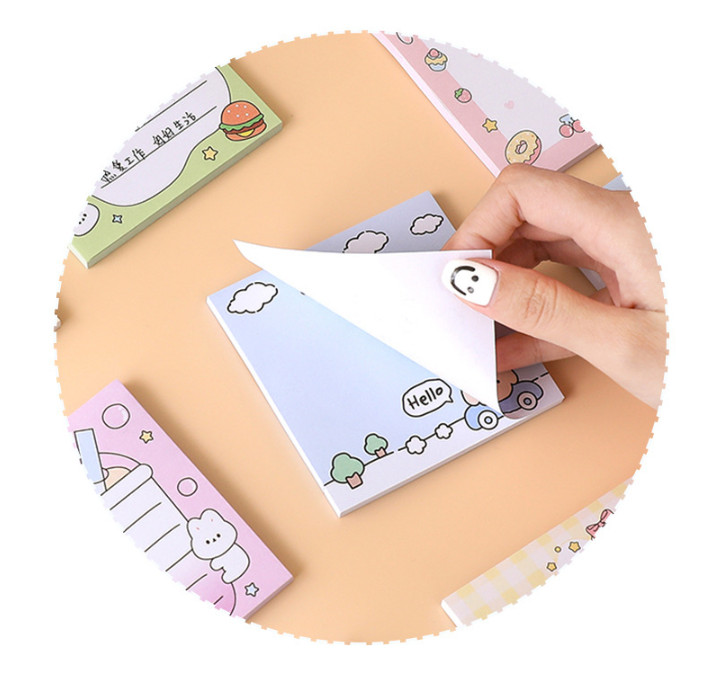 50 sheets Oil painting style Sticky Note Paper Notepad diary Scrap booking Stickers Office School stationery Cut memo pad