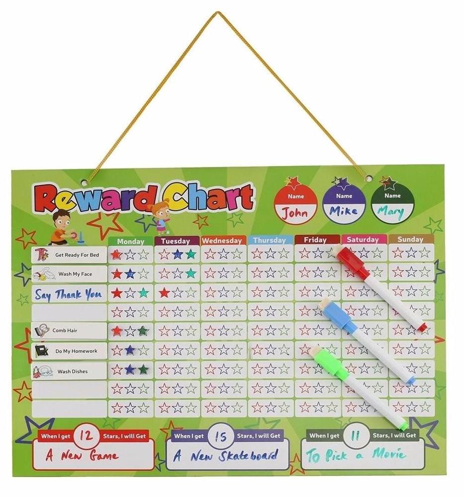 Educational Tool Custom Star Stickers Magnetic Reward Chart  Wall Hanging Magnetic Kids Chore Charts