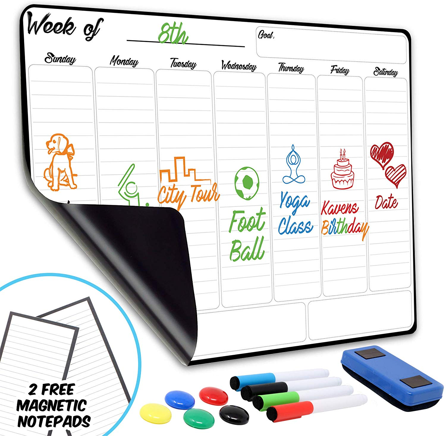 Wholesales Clear 5mm Monthly Weekly Magnetic To Do List Dry Erase White Board Magnetic Planner For Fridge