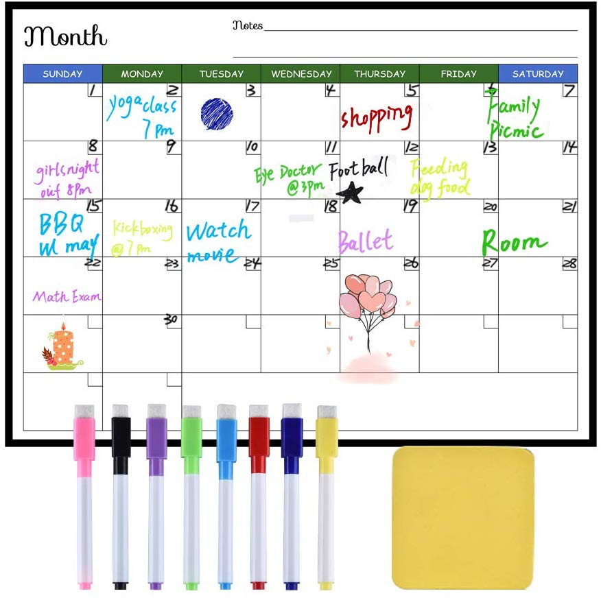 Wholesales Clear 5mm Monthly Weekly Magnetic To Do List Dry Erase White Board Magnetic Planner For Fridge