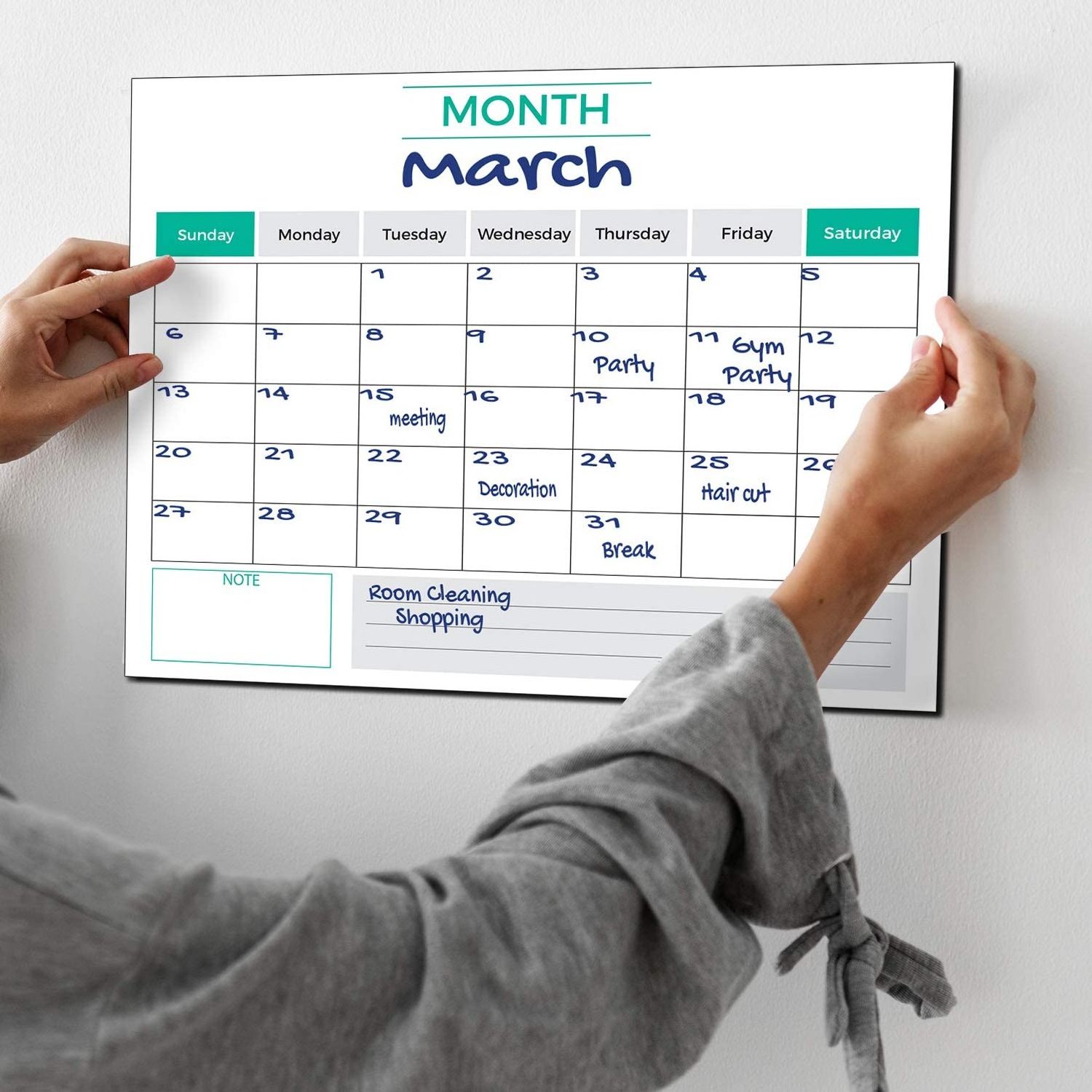 Factory Wholesale Magnetic Customized Dry Erase Monthly  White Board Calendar For Fridge