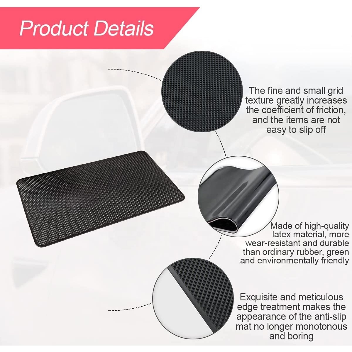 Wholesale Reusable Non Slip Pu Gel Pad Cellphone Anti Slip Car Dashboard Sticky Pad For Auto Accessory