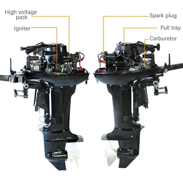 Hot Sell Hangkai 18HP 2 Stroke Water Cooling Boat Engine Outboard Motors For Sale Fishing Boat Engine rc Boat Gas Engine