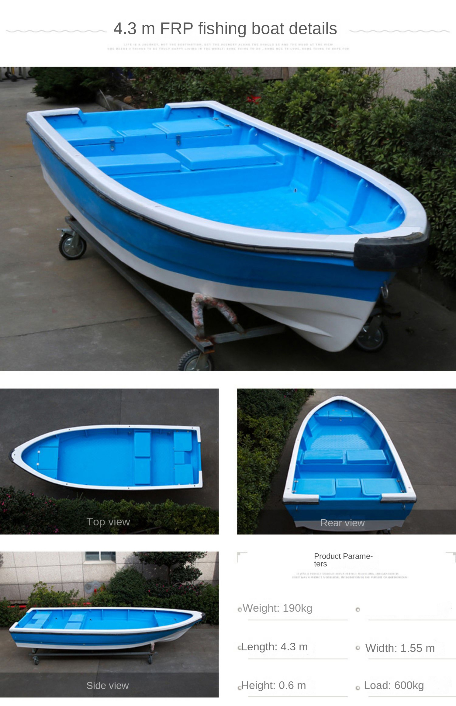 Hot Sale Fiberglass Speed Yacht Fishing Boat 14ft 4 Man Fiberglass Fishing Bait Boats for Sale Pontoon Boat