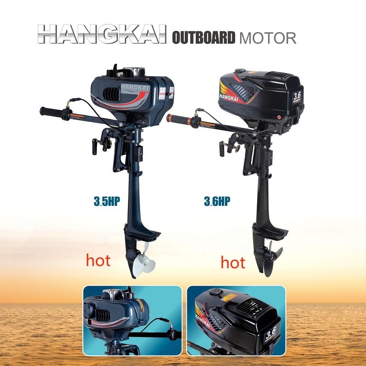 Boat Engines Outboard 3.6hp 2 Stroke HANGKAI Outboard Motors for Boat Sale Fishing outboard motor 2 stroke