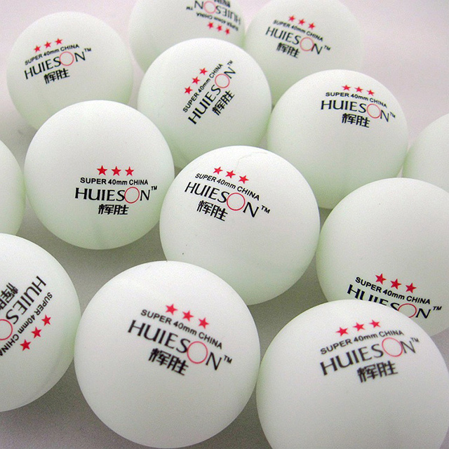 HUIESON 100pcs/bag OEM Custom Printing Logo 40mm High-Quality Celluloid 3 Star   table tennis balls Table Tennis Ball