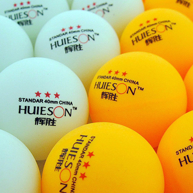 HUIESON 100pcs/bag OEM Custom Printing Logo 40mm High-Quality Celluloid 3 Star   table tennis balls Table Tennis Ball