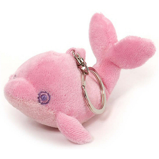 Pink Dolphin Stuffed Animal Planet Keychain Soft Plush Stuffed Animal Keychain