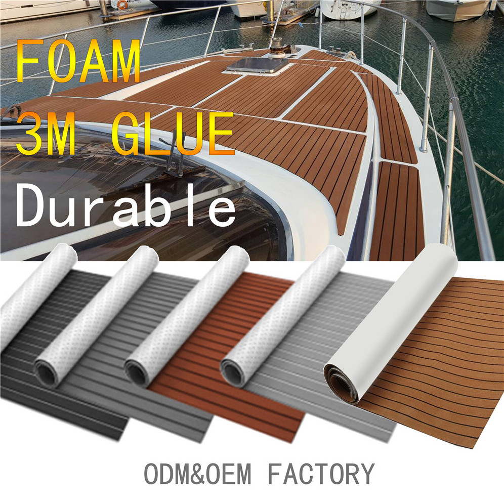 High quality OEM anti uv black boat mats deck eva foam faux teak non skid marine boat flooring