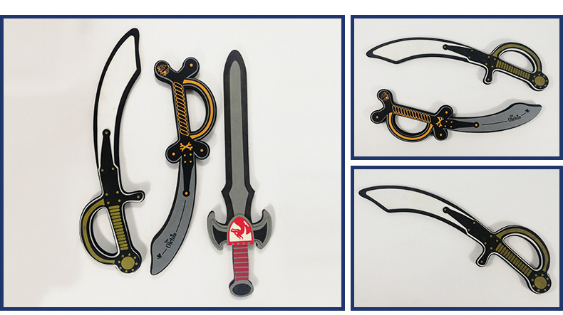 Eco-friendly Wholesale Eva Toy Sword Foam Pirate Weapon Toys Set for Halloween School and Theatrical Performances