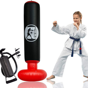 inflatable plastic toy taekwondo boxing punching bag for children and kids