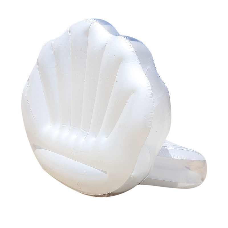 PVC Scallop Water Longue White Transparent Inflatable Pearl Shell Pool Float