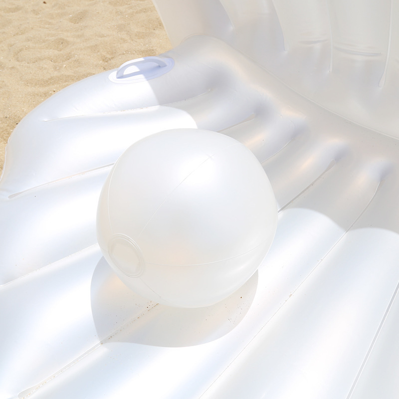 PVC Scallop Water Longue White Transparent Inflatable Pearl Shell Pool Float