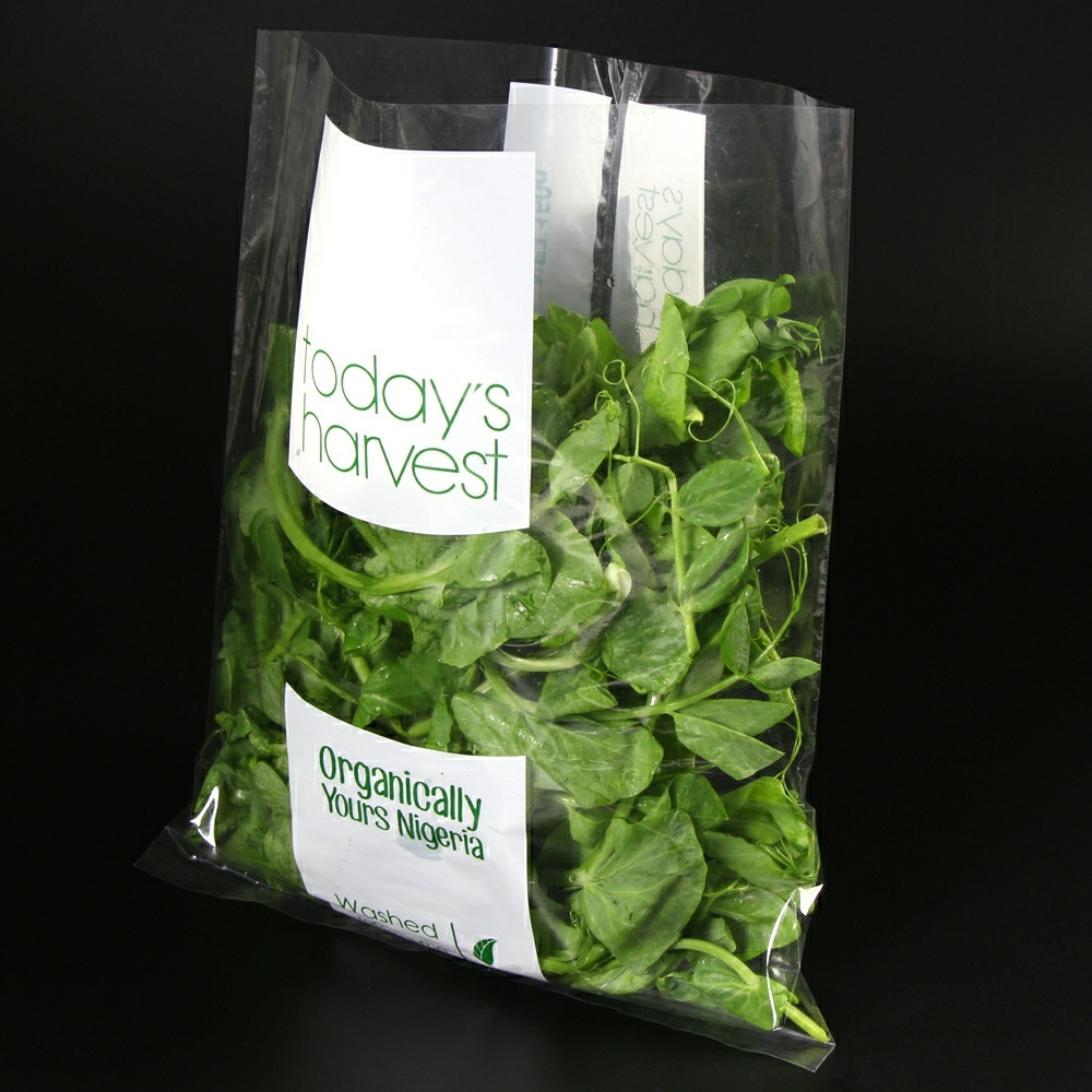 Transparent Plastic Fresh Lettuce Salad Fruits Pouches BOPP Anti Fog Leafy Vegetables Packaging Bags With Custom Printing Logo