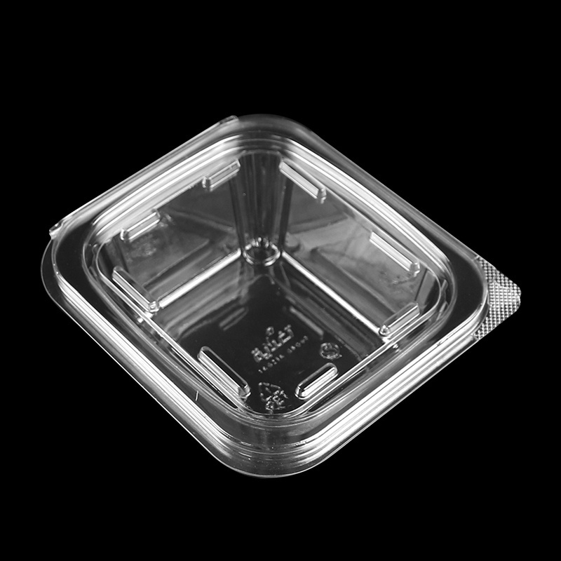 Hot Selling Factory Price Hinged Pet Plastic Folding Fruits Clear Box For Fresh Vegetable And Salad Container With Lid