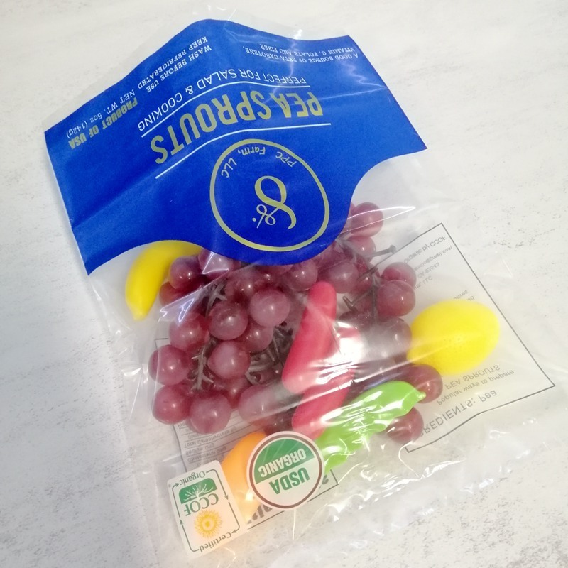 Transparent Plastic Fresh Lettuce Salad Fruits Pouches BOPP Anti Fog Leafy Vegetables Packaging Bags With Custom Printing Logo