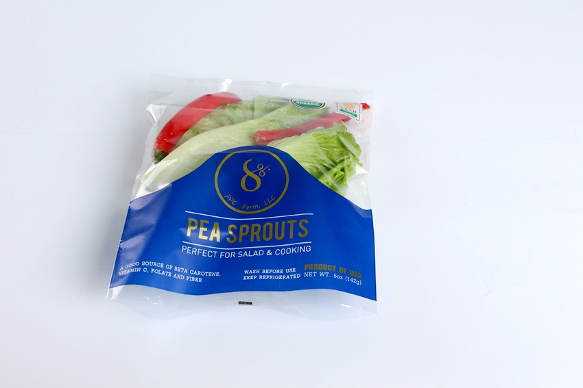 Transparent Plastic Fresh Lettuce Salad Fruits Pouches BOPP Anti Fog Leafy Vegetables Packaging Bags With Custom Printing Logo