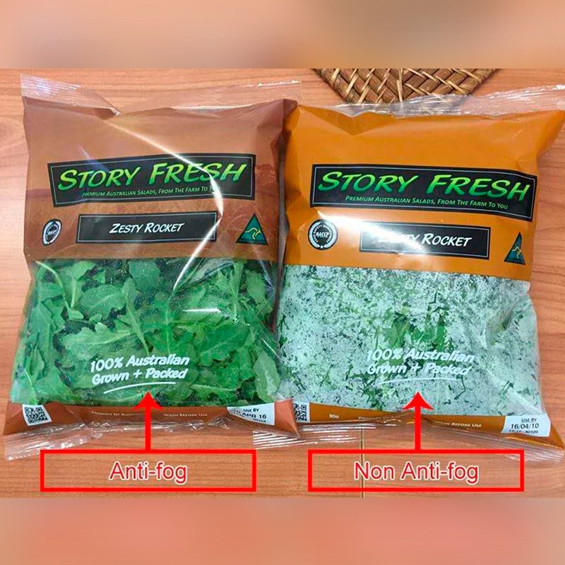 Transparent Plastic Fresh Lettuce Salad Fruits Pouches BOPP Anti Fog Leafy Vegetables Packaging Bags With Custom Printing Logo