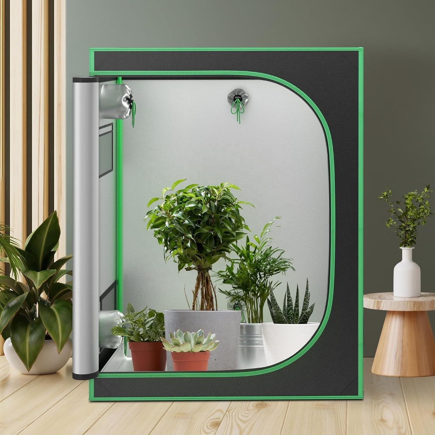 60*60*180cm Customized 600D Mylar Green Room Garden Hydroponic Indoor Grow Tent Kit