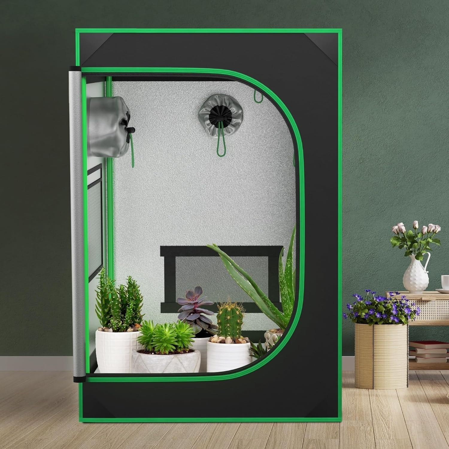 60*60*180cm Customized 600D Mylar Green Room Garden Hydroponic Indoor Grow Tent Kit