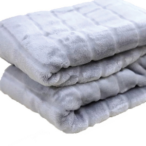 China great quality soft throw polyester plaid fleece blanket