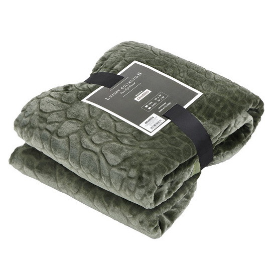 China great quality soft throw polyester plaid fleece blanket