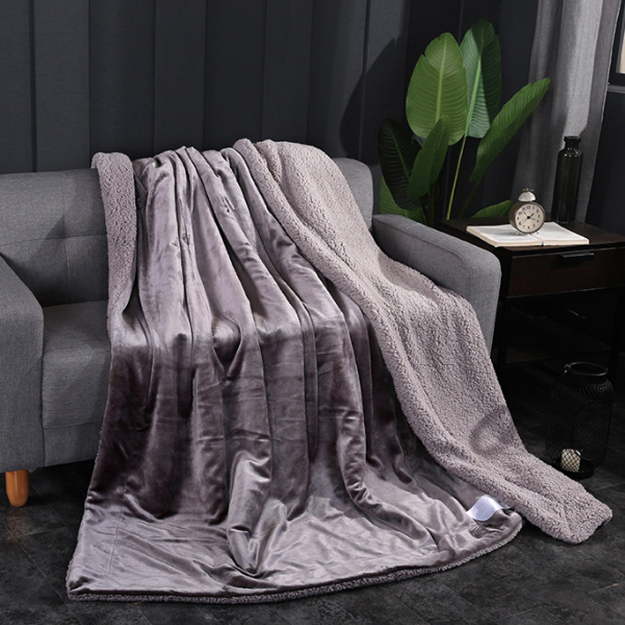 Wholesale Made Heavy Mink Flannel Blanket Micro Plush Fleece Sherpa Throw Blanket