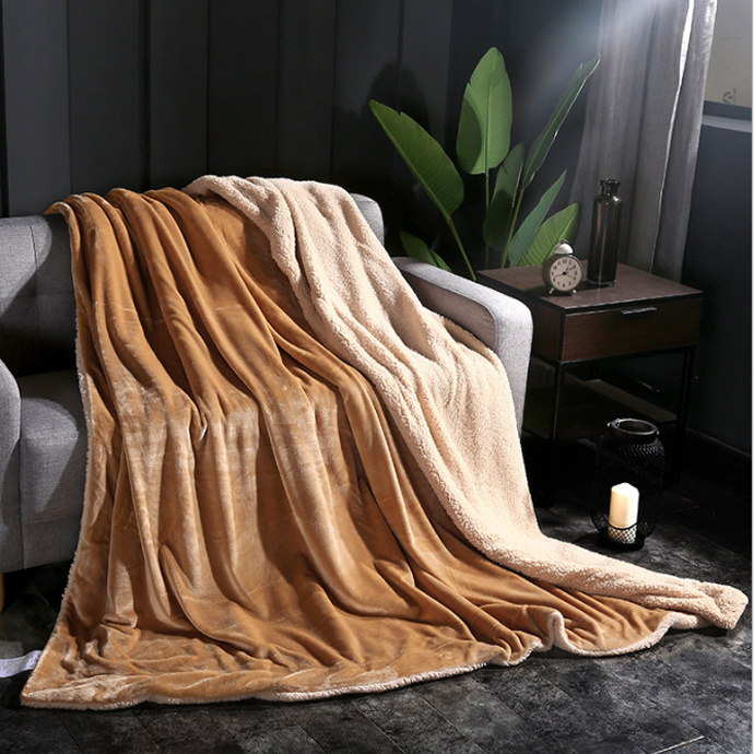 Wholesale Made Heavy Mink Flannel Blanket Micro Plush Fleece Sherpa Throw Blanket