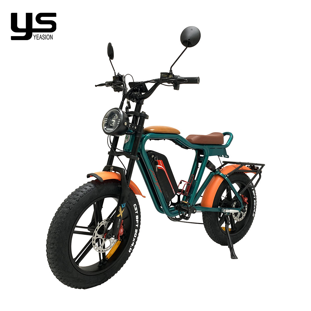 New Trend 7 Speed 20 Inch Fat Tire 48v Electric Hybrid Bike Fatbike With 750W Motor Long Range Battery E Bicycle