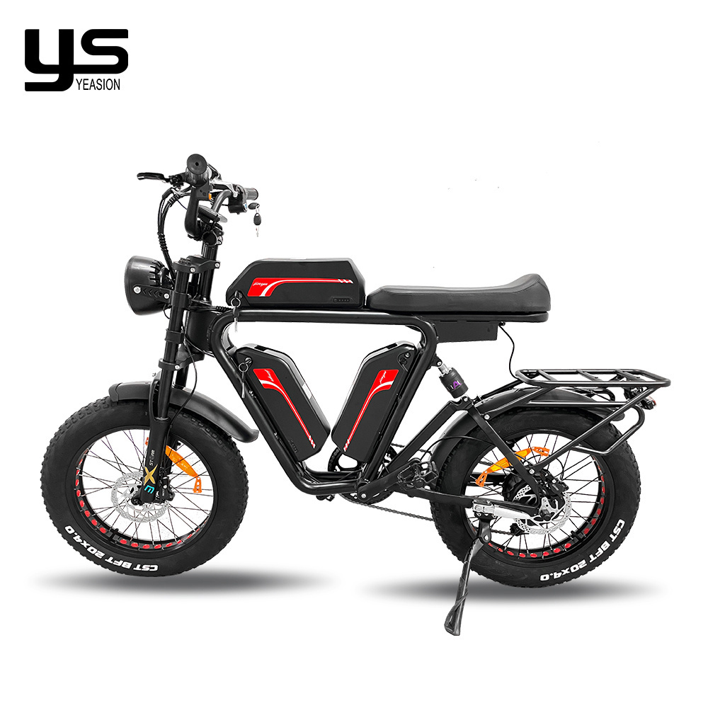 Dual Motor 48v1000w*2 Triple Battery 22Ah*3 Full Suspension Oil Brake Long Seat Fast Electric Bicycle Dual Motor Electric Bike